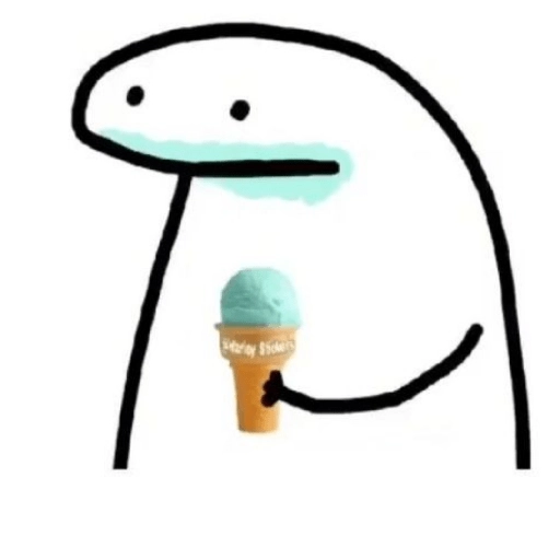 Figurinha: Flork comendo sorvete
