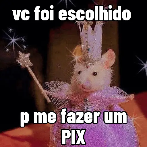 Figurinha: Ratinha Fada pede PIX