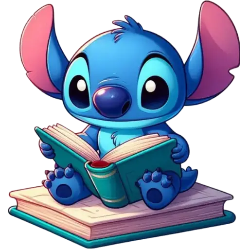 Figurinha: Stitch Lendo Livro