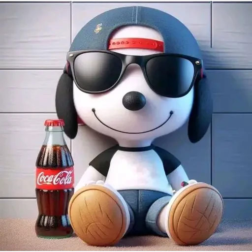Figurinha: Snoopy de Óculos e Coca-Cola