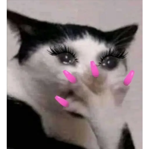 Figurinha: Gatinha com unhas e cílios