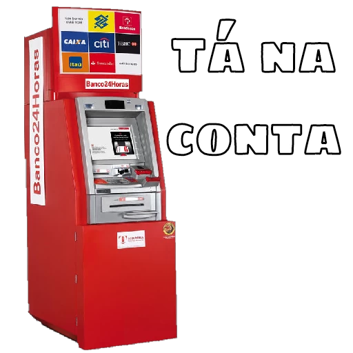 Figurinha: Caixa eletrônico "Tá na conta"