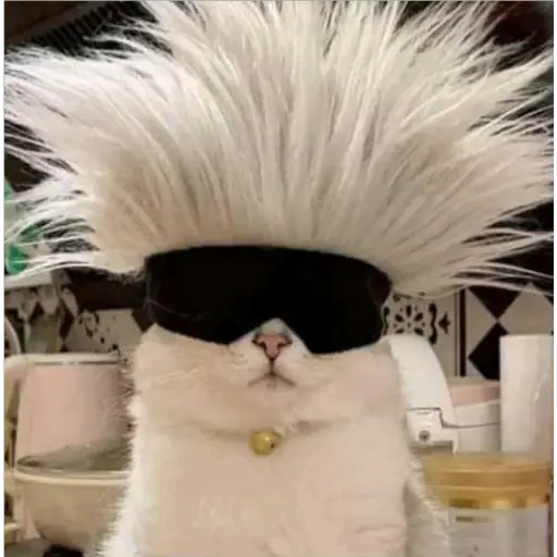 Figurinha: Gato com cabelo de Gojo