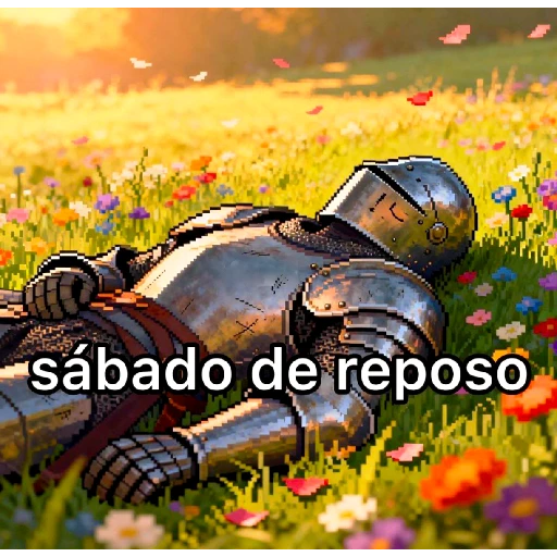 Sticker: Caballero descansando en el campo