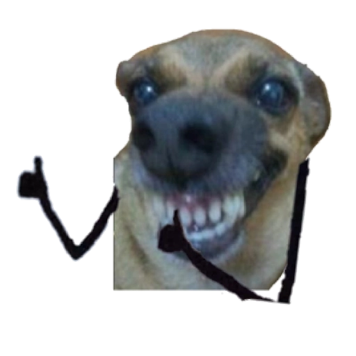 Figurinha: Cachorro Sorrindo com Polegares para Cim