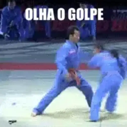 Figurinha: Olha o golpe! Que tombo!