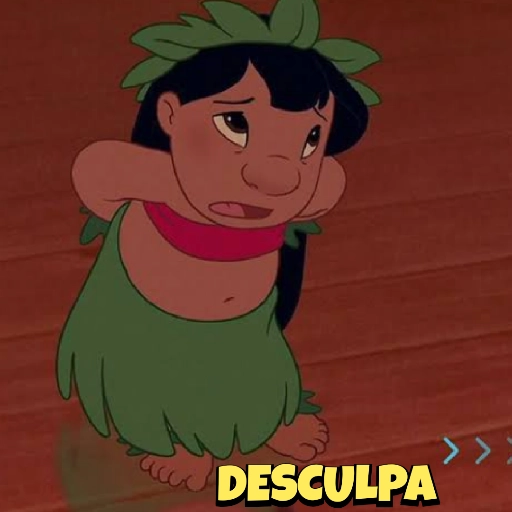 Figurinha: Lilo pedindo desculpa