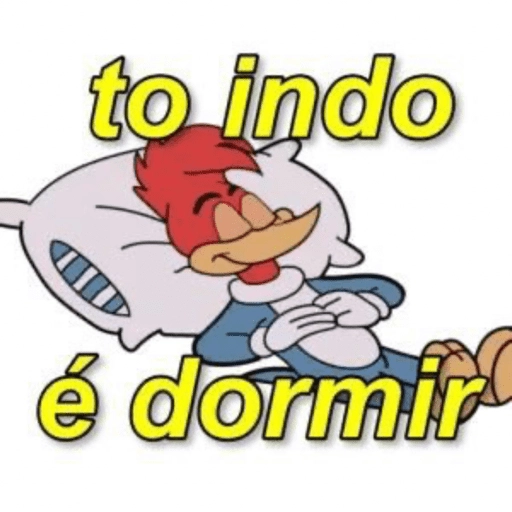 Figurinha: Pica-Pau querendo dormir
