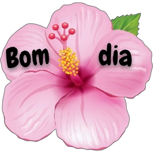 Figurinha: Bom dia flor rosa