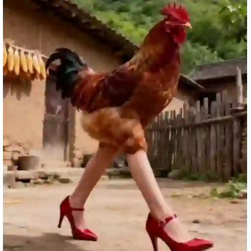 Figurinha: Galo Mulher de Salto Alto