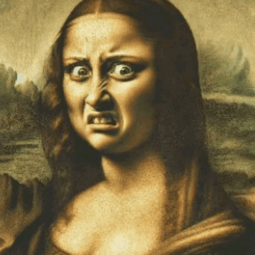 Figurinha: Mona Lisa com cara de nojo