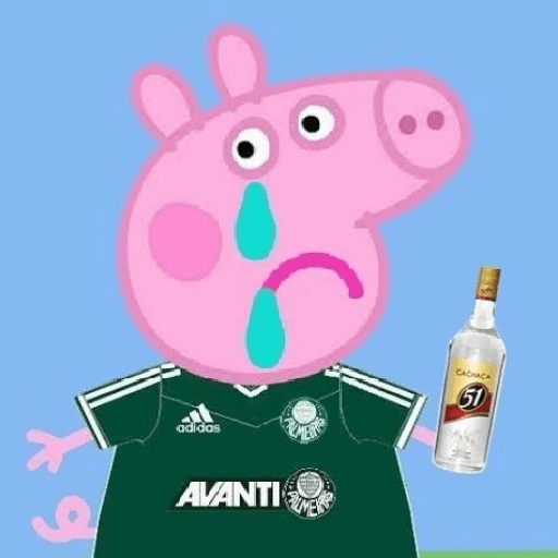 Figurinha: Peppa Pig triste com cachaça 51