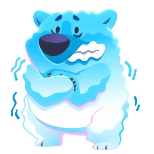 Sticker: Oso con frío