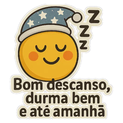 Figurinha: Emoji Dormindo com Mensagem
