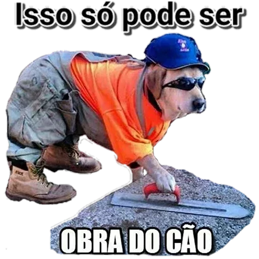 Figurinha: Cachorro construtor