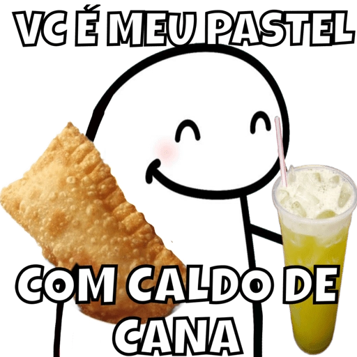 Figurinha: Pastel com caldo de cana