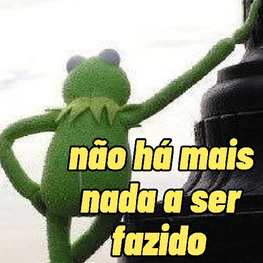 Figurinha: Sapo Kermit desistindo