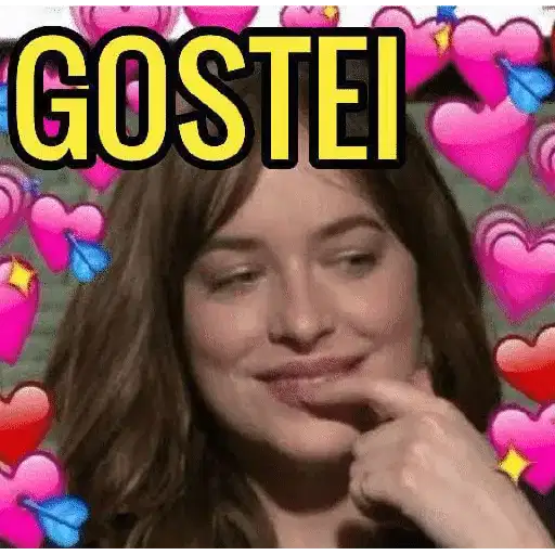Figurinha: Gostei com corações