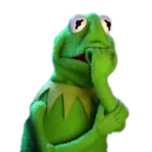 Figurinha: Sapo Kermit pensativo