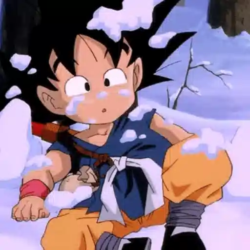 Figurinha: Goku na neve