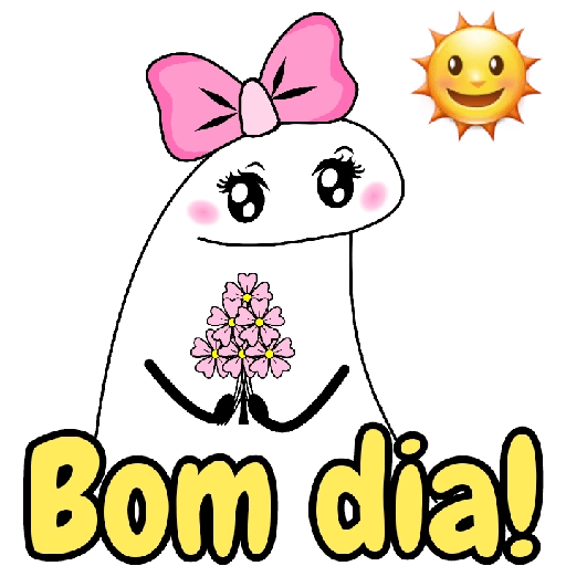Figurinha: Bom dia com flores