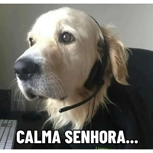 Figurinha: Cachorro do atendimento ao cliente