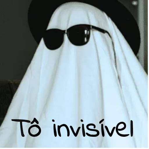 Figurinha: Fantasma de óculos escuros e chapéu