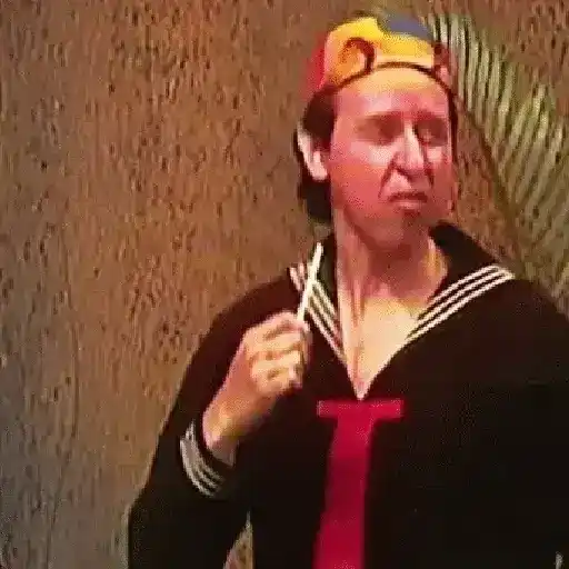 Figurinha: Chaves comendo pirulito