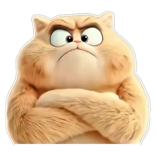 Figurinha: Gato zangado cruza os braços