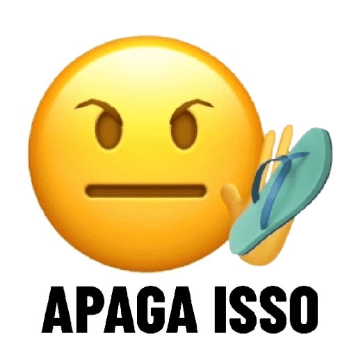 Figurinha: Emoji bravo com chinelo