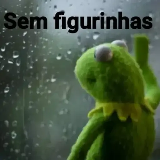 Figurinha: Kermit Triste com Chuva