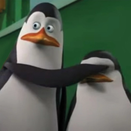 Figurinha: Pinguim tapa olho do amigo