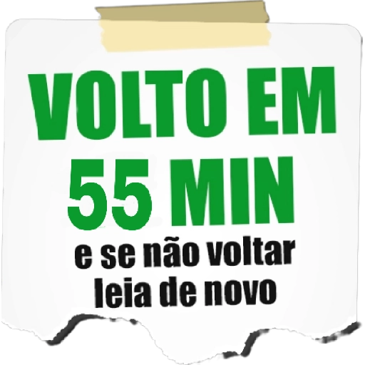 Figurinha: Volto em 55 min
