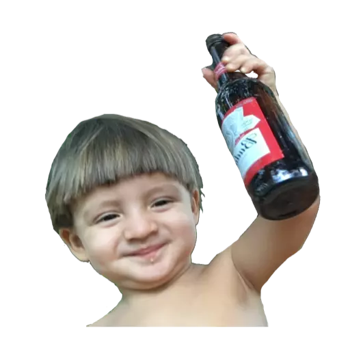 Figurinha: Criança com garrafa