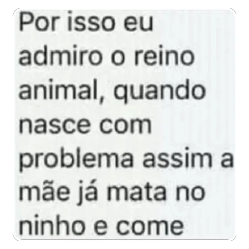 Figurinha: Mãe animal devora filhote