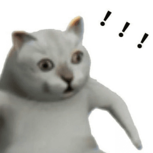 Figurinha: Gato Surpreso com Pontos de Exclamação