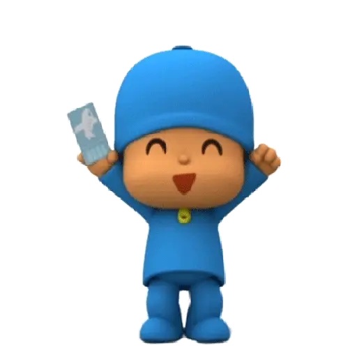 Figurinha: Pocoyo comemora vitória