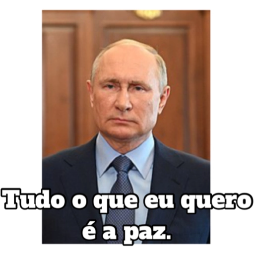 Figurinha: Putin quer paz