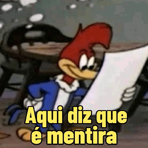 Figurinha: Pica-Pau diz que é mentira