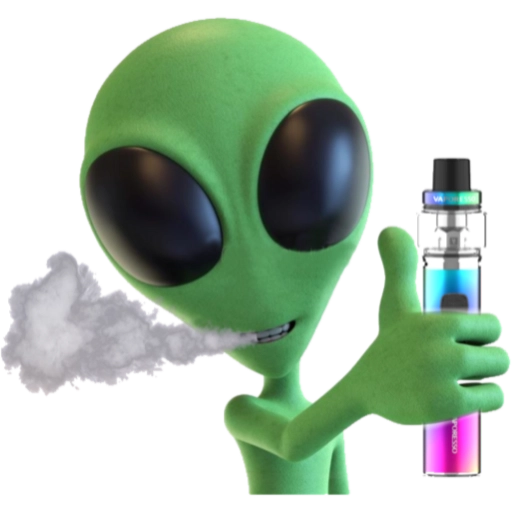 Figurinha: ET fumando vape