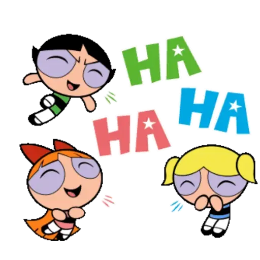 Figurinha: Meninas Super Poderosas rindo