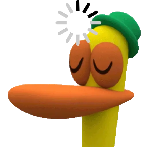 Figurinha: Pato confuso com chapéu