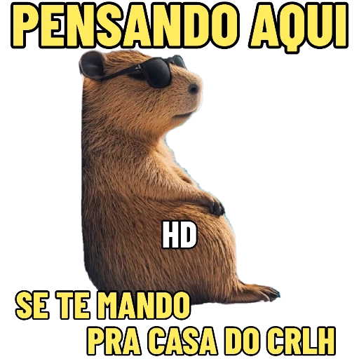 Figurinha: Capivara pensativa
