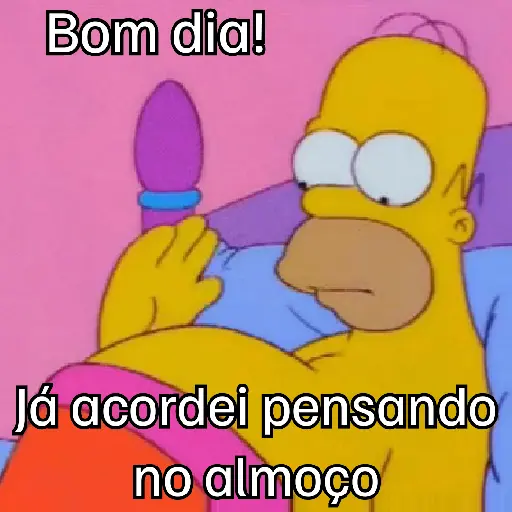 Figurinha: Homer pensando no almoço