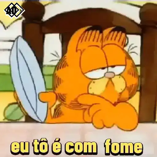 Figurinha: Garfield está com fome