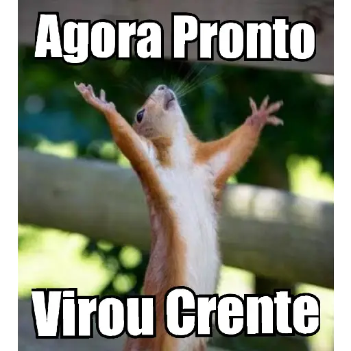 Figurinha: Esquilo virou crente