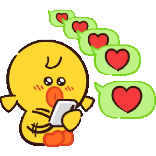 Figurinha: Pato mandando corações