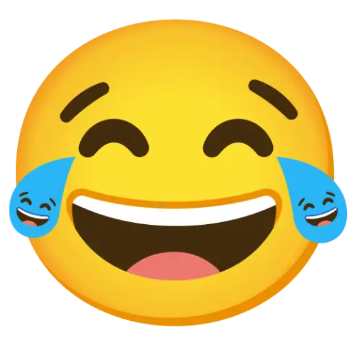 Figurinha: Rosto chorando de rir