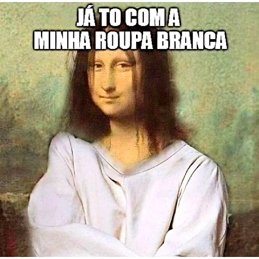 Figurinha: Mona Lisa com roupa branca