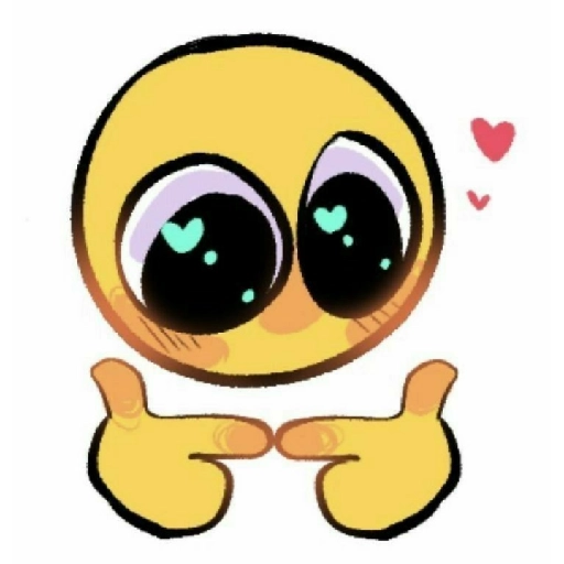 Figurinha: Emoji tímido com corações